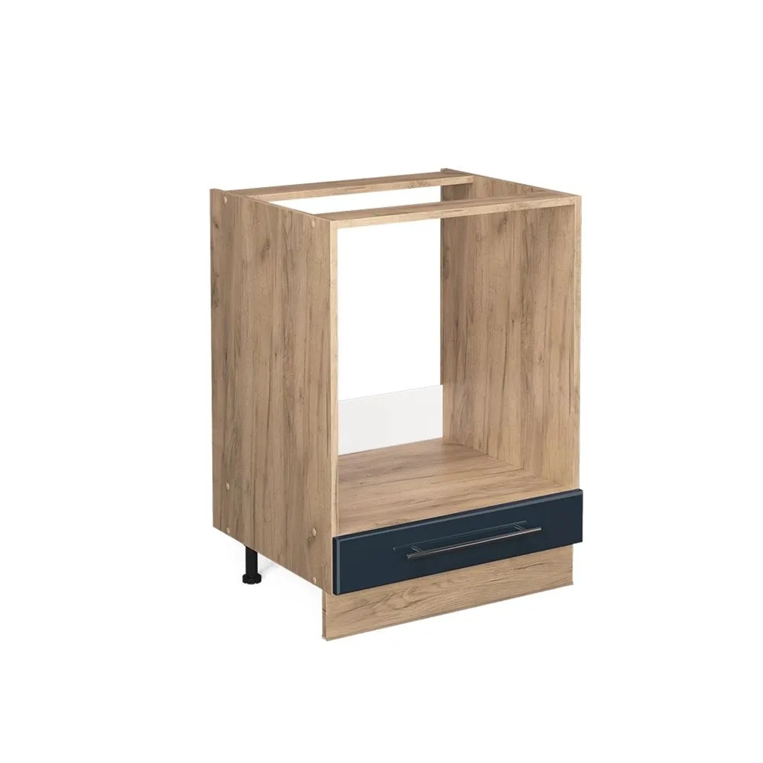 Vicco Herdumbauschrank Fame-Line DunkelBlau Hochglanz Goldkraft Eiche 60 cm ohne Arbeitsplatte