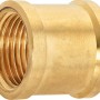 Messing Gewindemuffe, 14,9 mm (Rp 3/8), zur Rohrverbindung in Heizung und Sanitär.