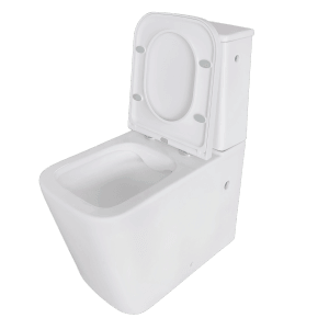 Sanicomfort Stand WC-Kombi Aliki Square, spülrandlos, mit offenem WC-Sitz.