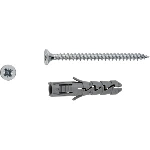 LUX Spreizdübel 8x40 mm mit Schrauben, 10er-Set für Beton und Ziegel.