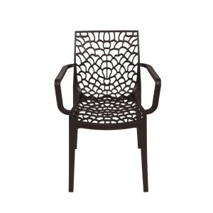 Schwarzer Garden Pleasure Gartenstuhl Calvera, 2er Set, aus Polypropylen mit Armlehnen und modernem Design.
