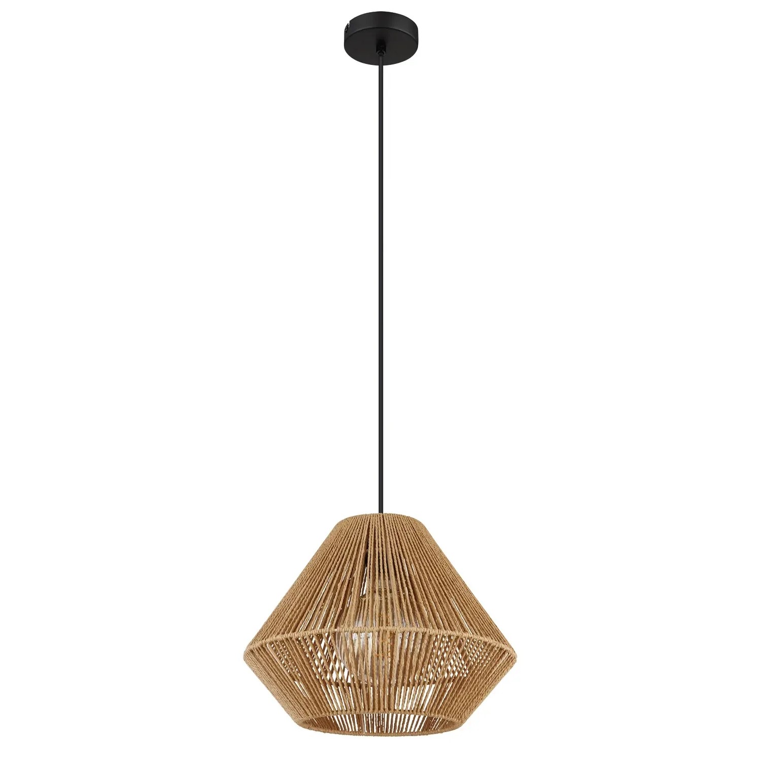Hängeleuchte Houdini Natur, Ø 35 cm, aus Seilgeflecht in Beige. Pendelleuchte für Wohnräume.