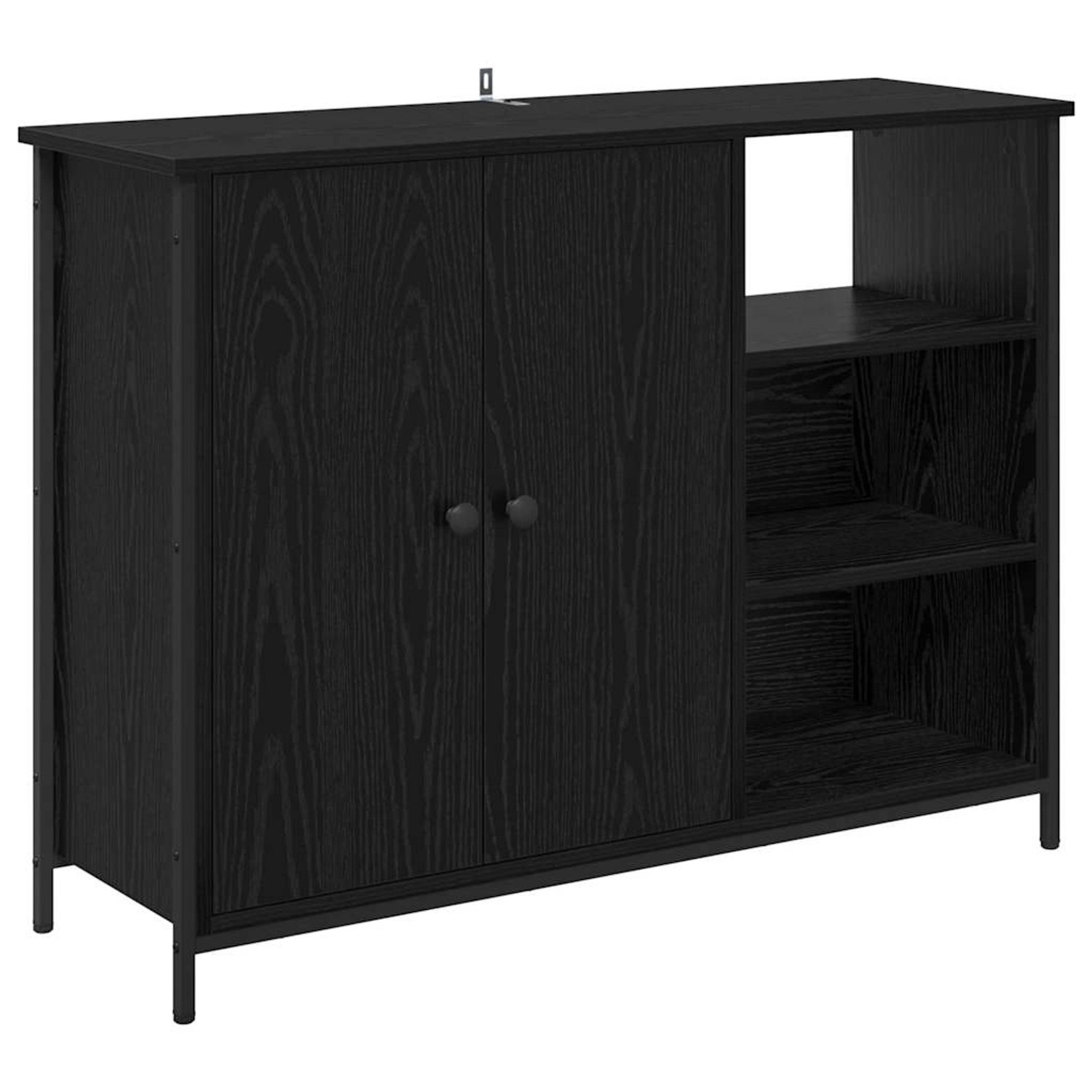 vidaXL Sideboard Schwarz Eichen-Optik 100 x 33 x 75 cm Holzwerkstoff 882827 günstig online kaufen
