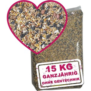 15kg MeinWildvogel Ganzjahresfutter für Wildvögel und Gartenvögel, ohne Gentechnik.