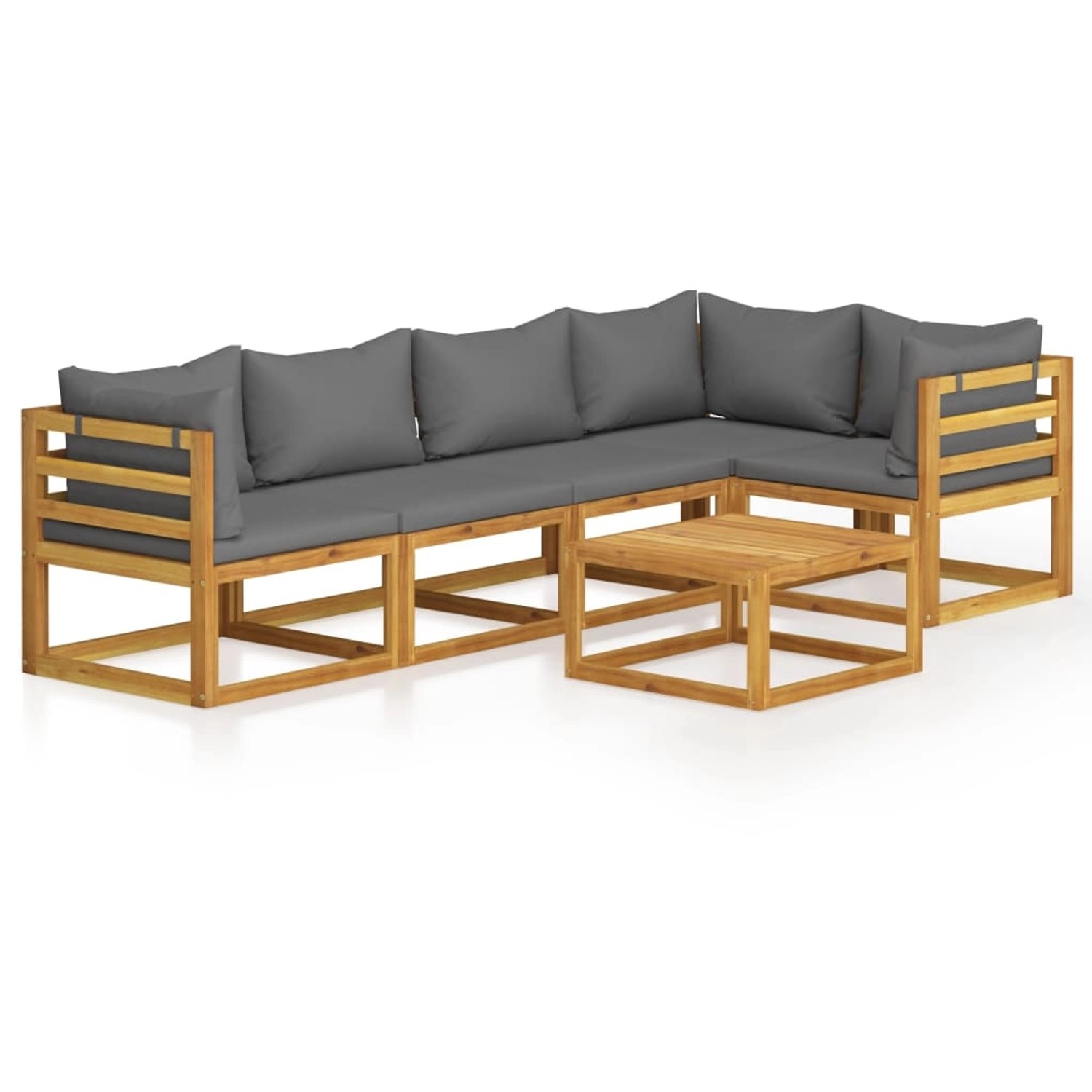 vidaXL 6-tlg Garten-Lounge-Set mit Auflagen Massivholz Akazie Modell 6