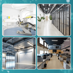 Anwendungsbeispiele: LUXULA LED T8 Röhre in Büro, Lager, Praxis und Flur. Leuchtmittel für Innenräume.