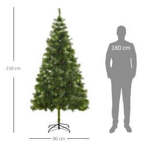 HOMCOM künstlicher Weihnachtsbaum, 2,1 m hoch, mit 505 Ästen und stabilem Standfuß.