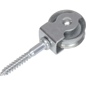 Vogelrolle 30 mm aus verzinktem Stahl mit Schraube für Seile bis 6 mm Ø.