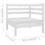 Weißes vidaXL Garten-Lounge-Eckteil aus Kiefernholz, Teil eines 12-teiligen Gartenmöbel-Sets.