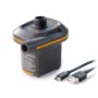 Intex QuickFill Mini USB Luftpumpe, schwarz/orange, mit USB-Kabel.