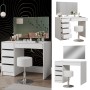 Vicco Schminktisch Thalia weiß mit Spiegel und Hocker, 100 cm breit.
