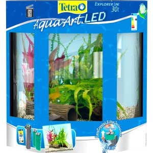 Tetra AquaArt II Explorer Line Crayfish LED Aquarium-Set, 30 l, anthrazit, mit Pflanzen und Zubehör.