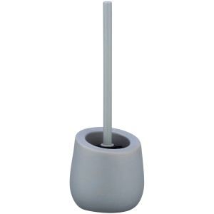 Wenko WC-Bürstengarnitur Badi Keramik Grau, moderne WC-Bürste mit Silikonbürste.