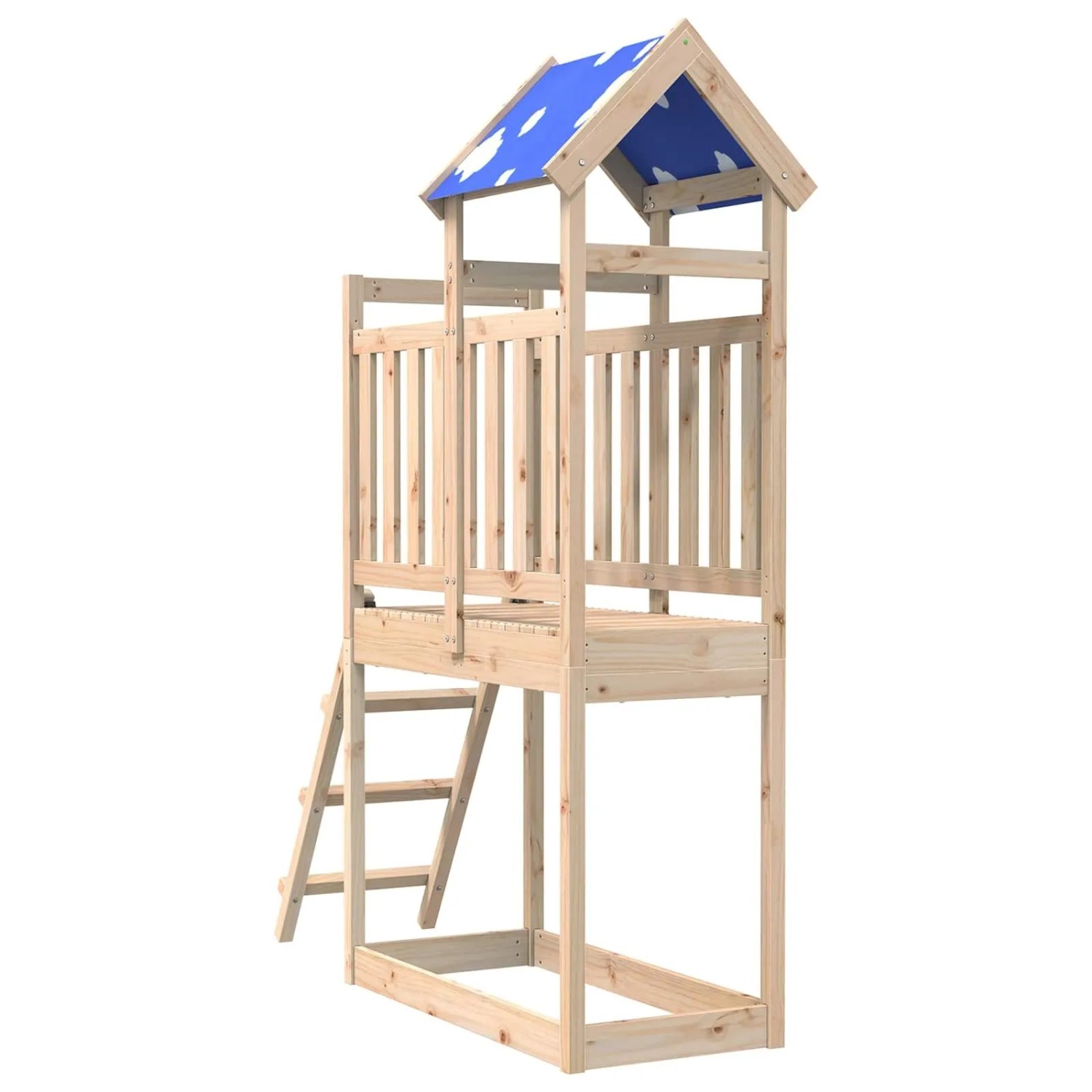 vidaXL Spielturm Braun 52,5 x 110,5 x 215 cm Massives Kiefernholz 3417178