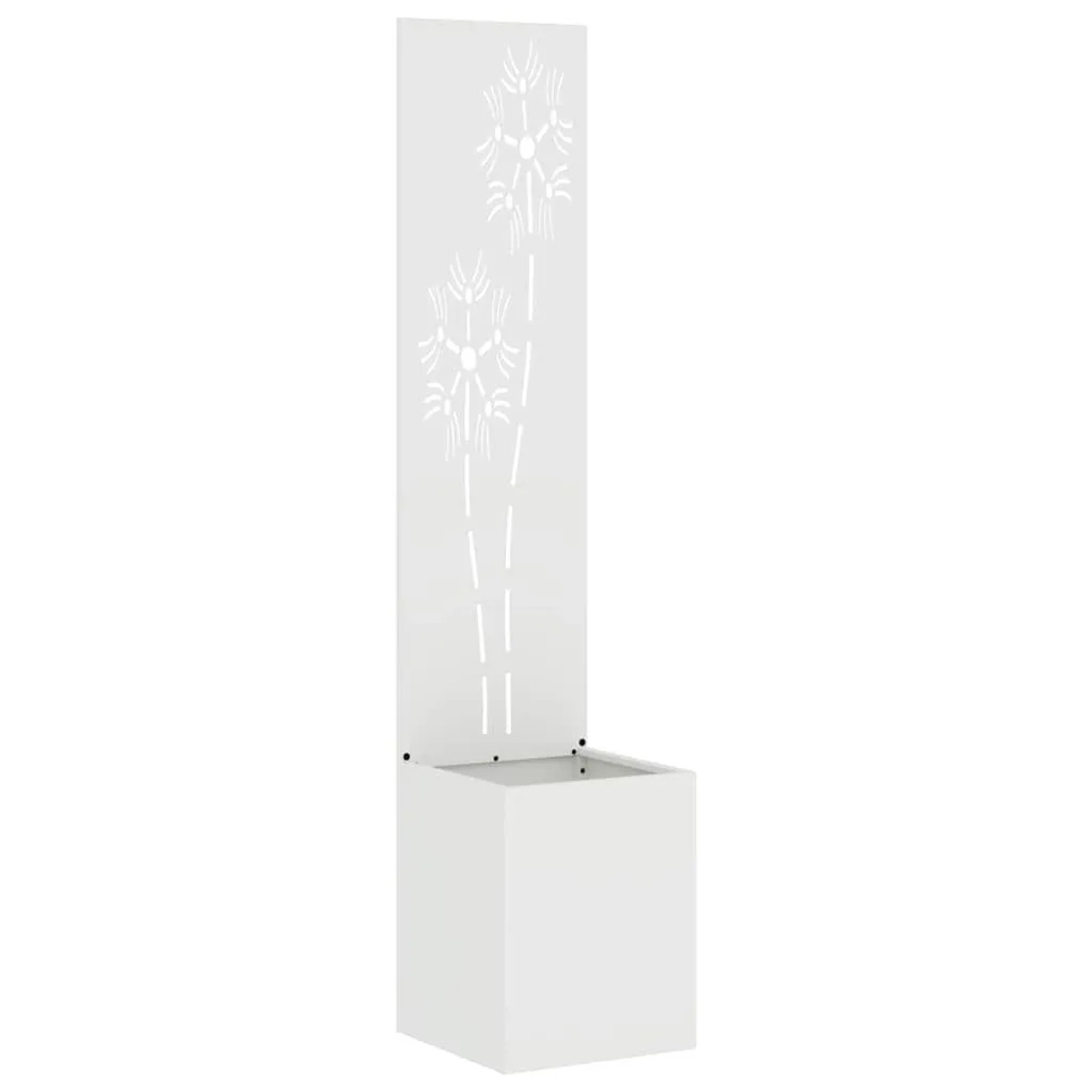 vidaXL Garten Sichtschutz-Leinwand Floral Weiß 32 x 140 cm 876365