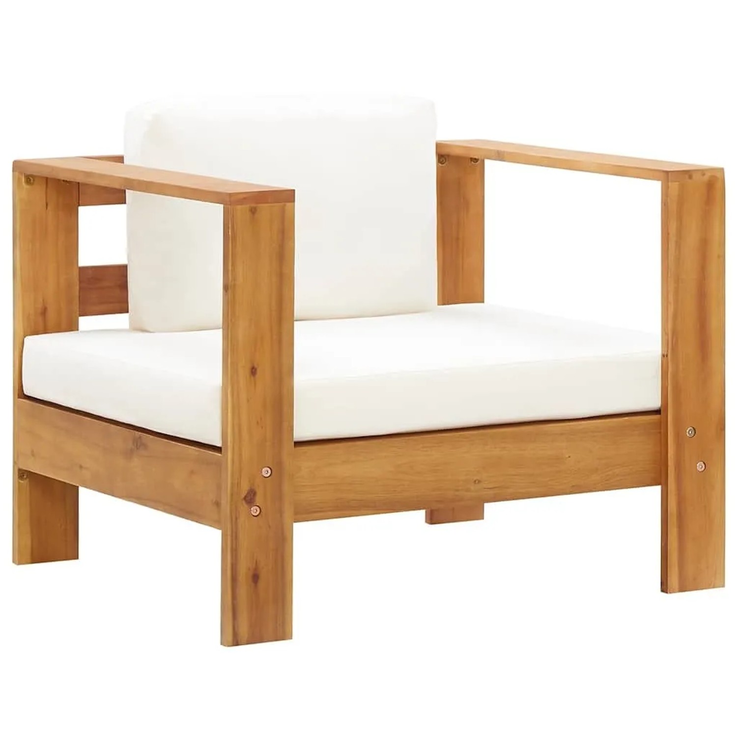 vidaXL Gartenstuhl mit Auflagen Creme Akazie Massivholz 47272