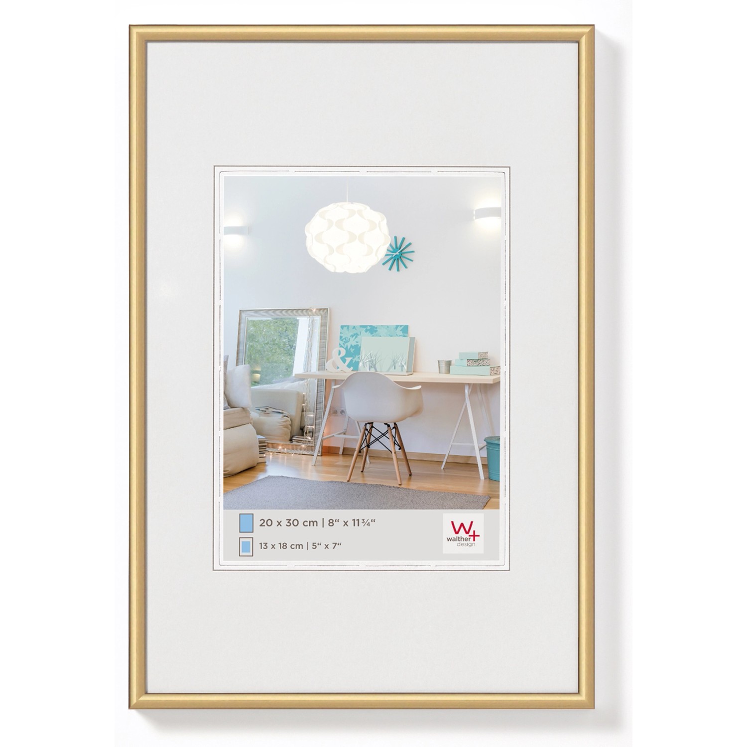 walther design New Lifestyle Kunststoff Bilderrahmen 60x80 cm Gold KV080G günstig online kaufen