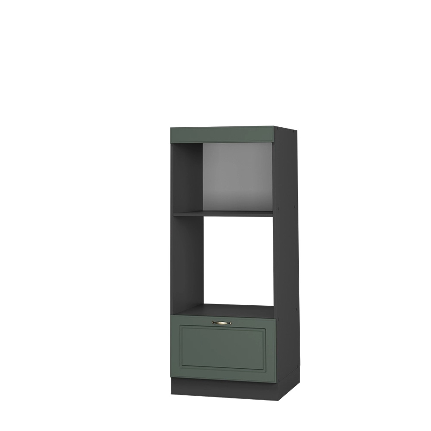 Thumbnail - Vicco Mikrowellenschrank Fame-Line Grün-Gold Landhaus/Anthrazit 60 cm Offen