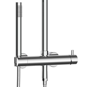 Aurlane Design-Duschsystem Elegance, Chrom glänzend, mit Kopf- und Handbrause.
