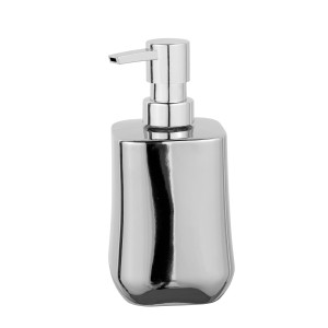 Schöner Wohnen Seifenspender Adine, Keramik Chrom, 400 ml. Bad-Accessoire mit glänzendem Finish.