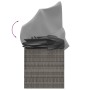 Graues Outdoor-Loungebett mit Dach und Kissen aus Polyrattan, Dach verstellbar.
