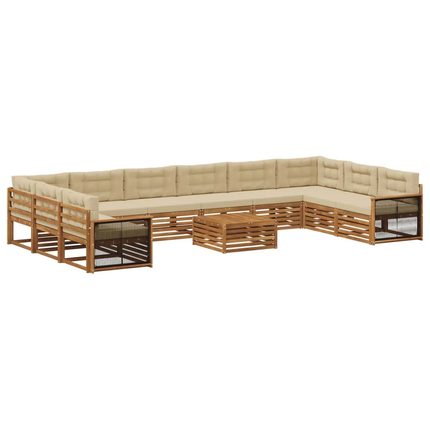 vidaXL Sofagarnituren mit Kissen 11 Stk Massivholz Akazie 3383926