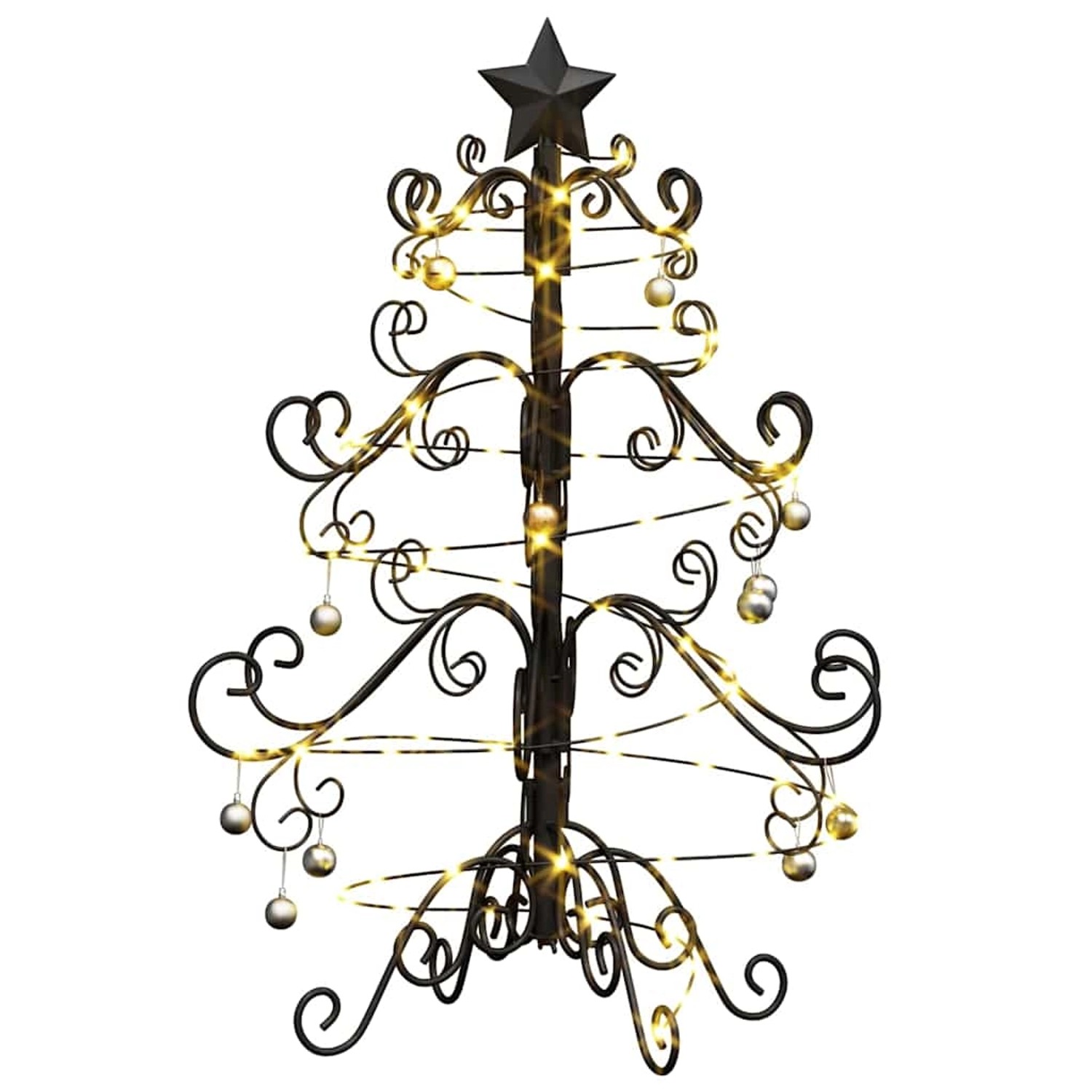 vidaXL Metall Weihnachtsbaum Schwarz 60 cm Pulverbeschichteter Stahl 42019177