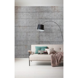 Komar Vlies Fototapete Concrete Blocks, 300x250 cm, Beton-Optik für moderne Wandgestaltung.