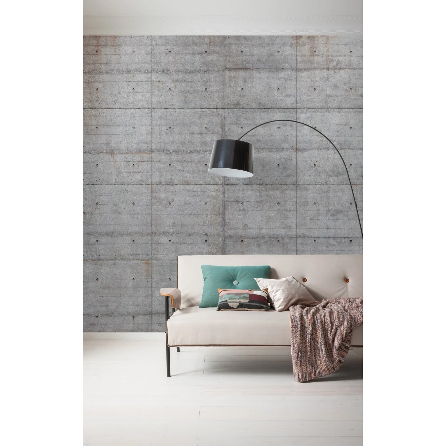 Komar Vlies Fototapete Concrete Blocks, 300x250 cm, Beton-Optik für moderne Wandgestaltung.
