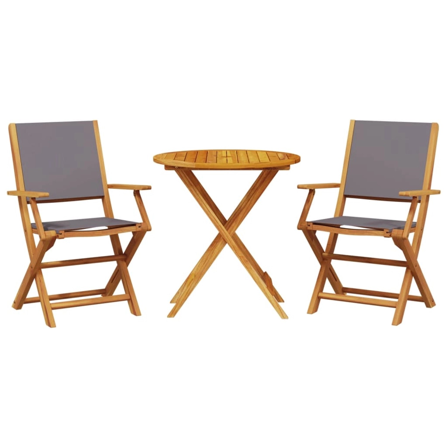 vidaXL 3-tlg Bistro-Set Anthrazit Stoff und Massivholz Modell 2