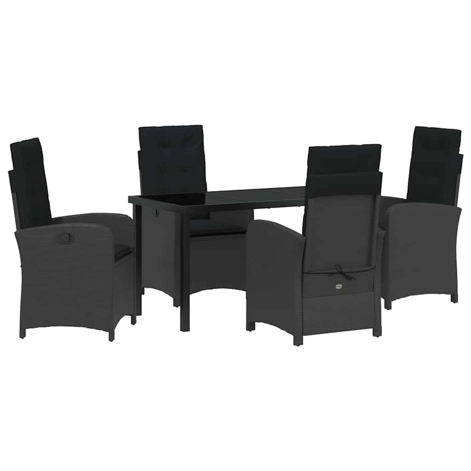 vidaXL Garten Essgruppe 5-Tlg Schwarz Poly Rattan 3380262 günstig online kaufen
