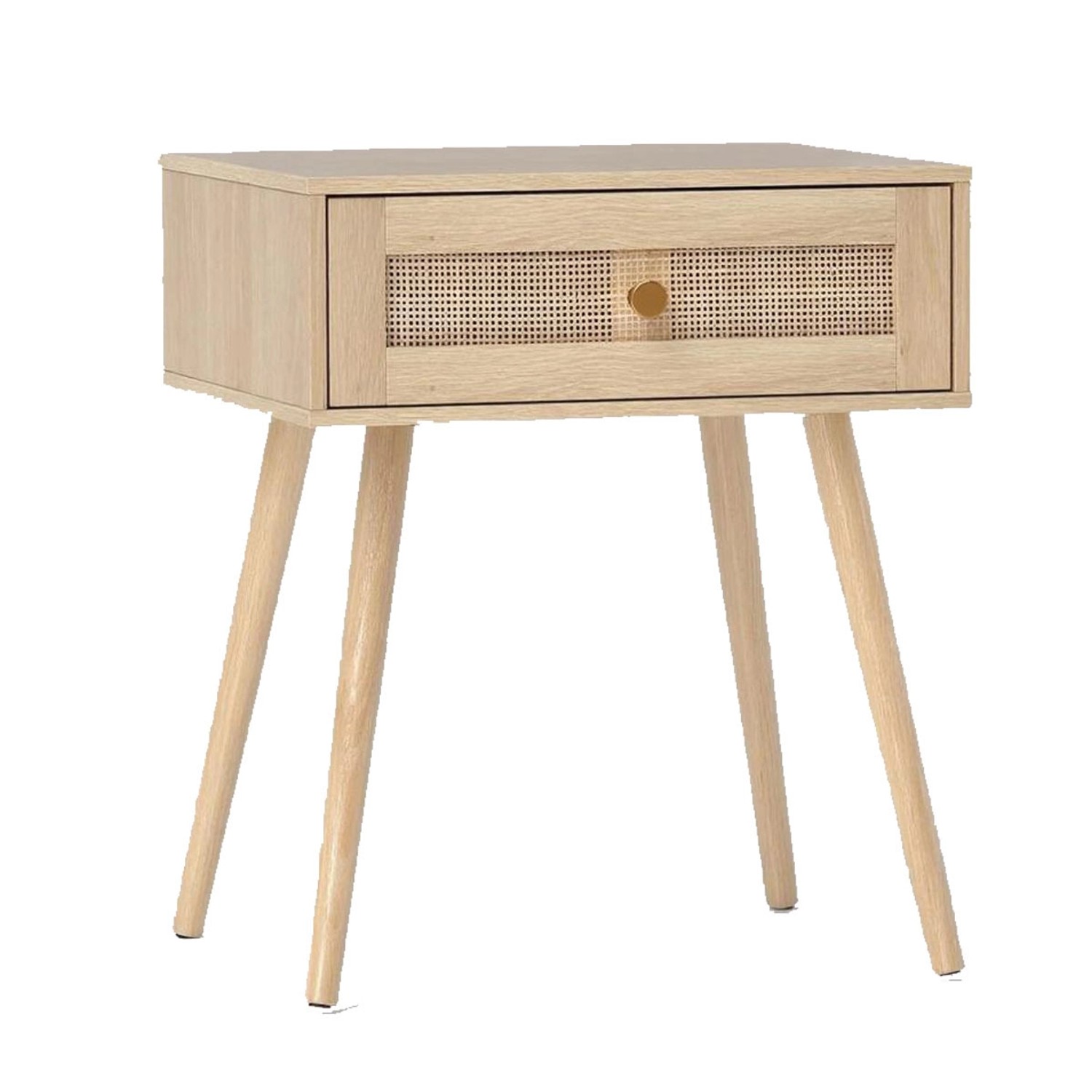 Costway Nachttisch Rattan 48 x 40 x 58 cm Natur