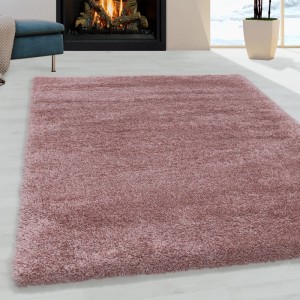 Rosa Hochflorteppich Fluffy 3500 von Ayyildiz, 160x230 cm. Weicher, einfarbiger Shaggy-Teppich.