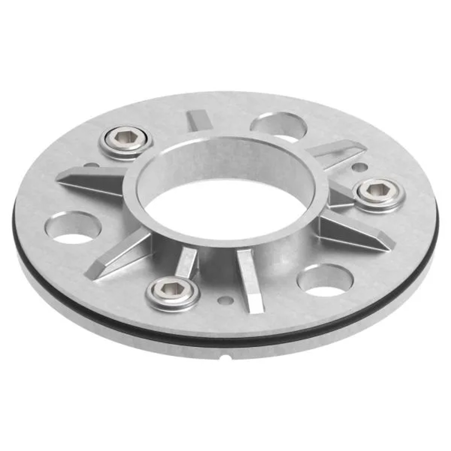FeNau Ankerplatte Edelstahl V2A Ø 103,5 X 8 mm Für Rohr Ø 42,4 mm Mit Gummiring