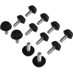 Fußkappen Set für Brookfield Esstischgruppe, 12-teilig, schwarz, für Tisch und Bänke.