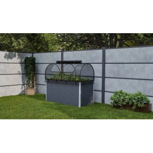 GroJa Frühbeetaufsatz Netz, 150x70 cm, schwarz, für Hochbeete: Schutz vor Schädlingen im Garten.
