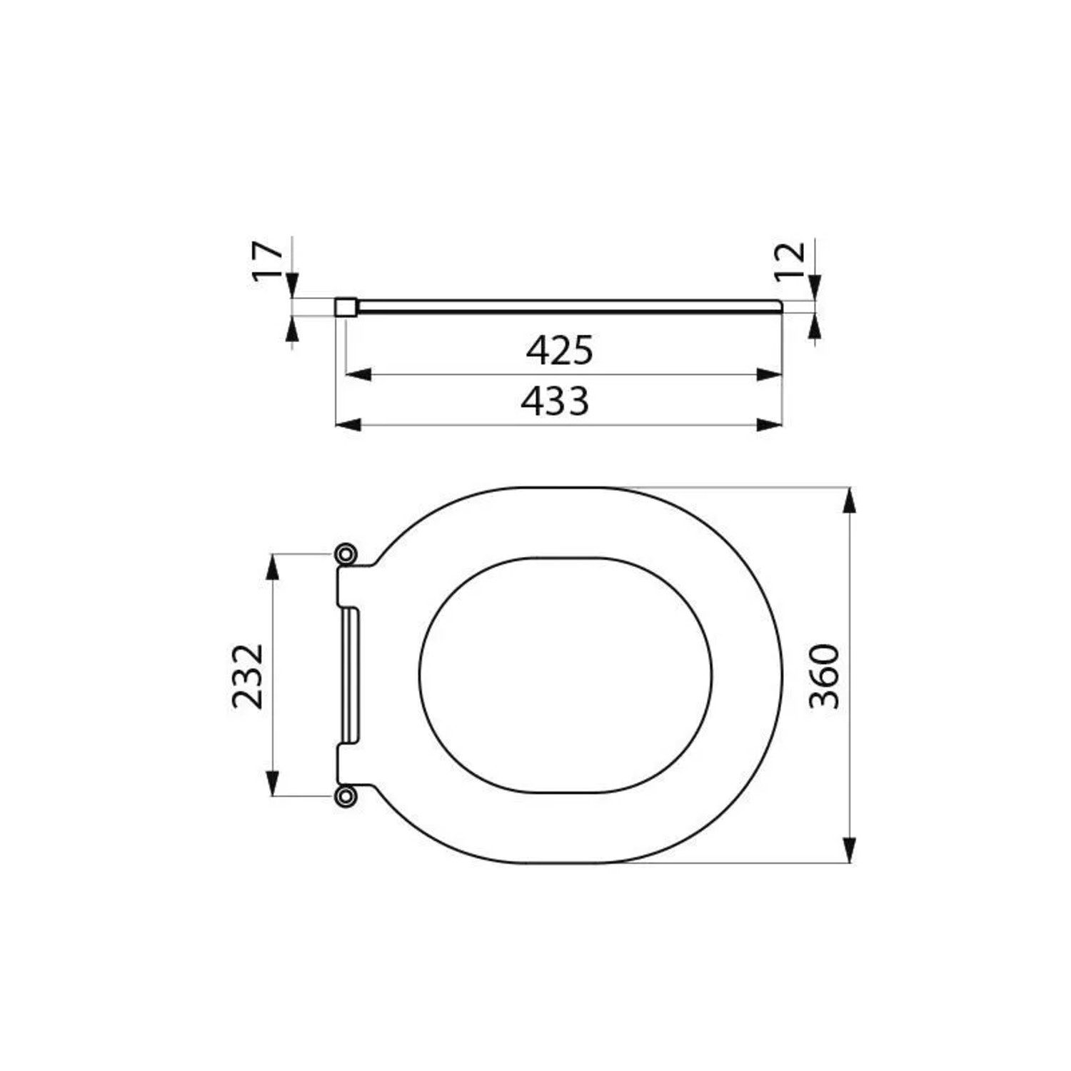 Delabie WC-Sitz S21/700 schwarz Polyethylen ohne Deckel