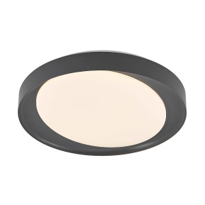 Moderne, dimmbare LED Deckenleuchte Alyano in Alu-Optik. Wohnzimmerleuchte mit Leselampe.