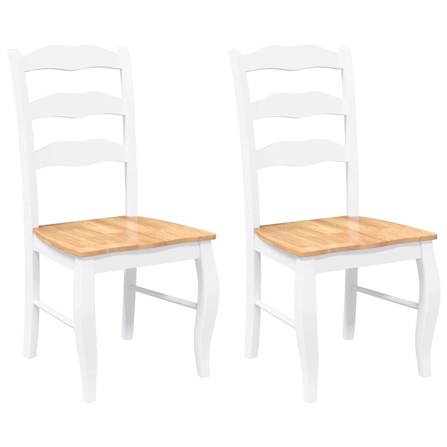 vidaXL Esszimmerstühle 2 Stk Weiß Massivholz Gummibaum 4102496 günstig online kaufen
