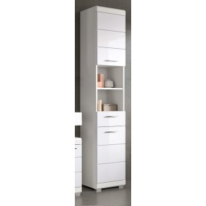 Inn.Furn Badezimmer Hochschrank in Weiß Hochglanz 37 x 191 cm Shawn