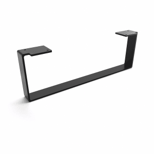 Schwarzes HEVVA Möbelbein LUXEMBURG, 15 cm hoch, 45 cm tief, einzelner Fuß.