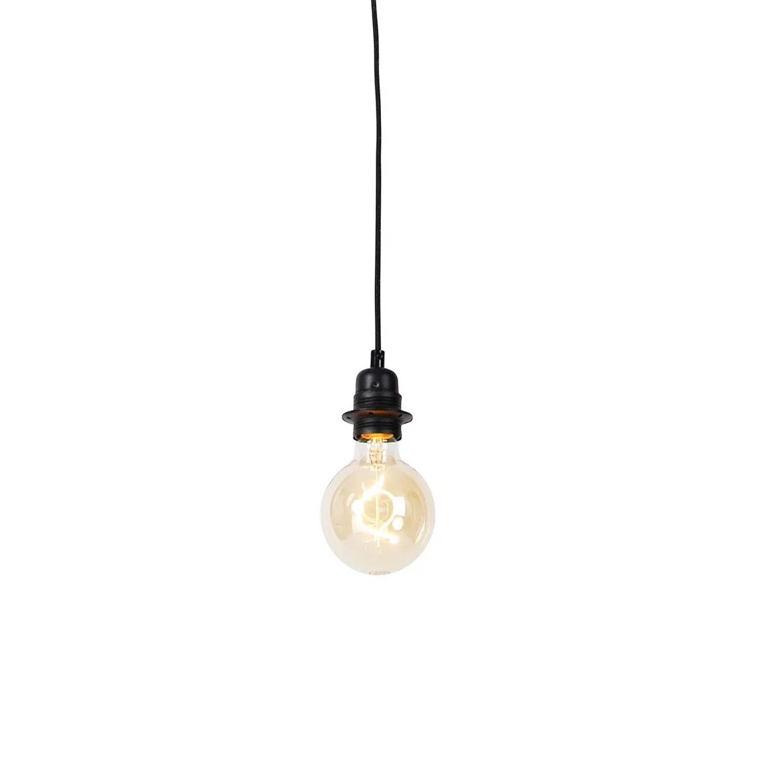 Qazqa Moderne Pendelleuchte Schwarz Dimmbar Cava Luxe 1
