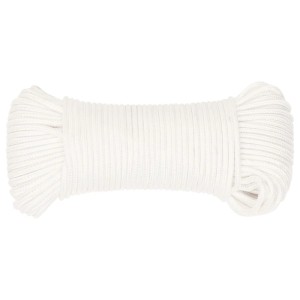 Weißes Bootsseil, 3 mm dick und 250 m lang, aus Polypropylen.