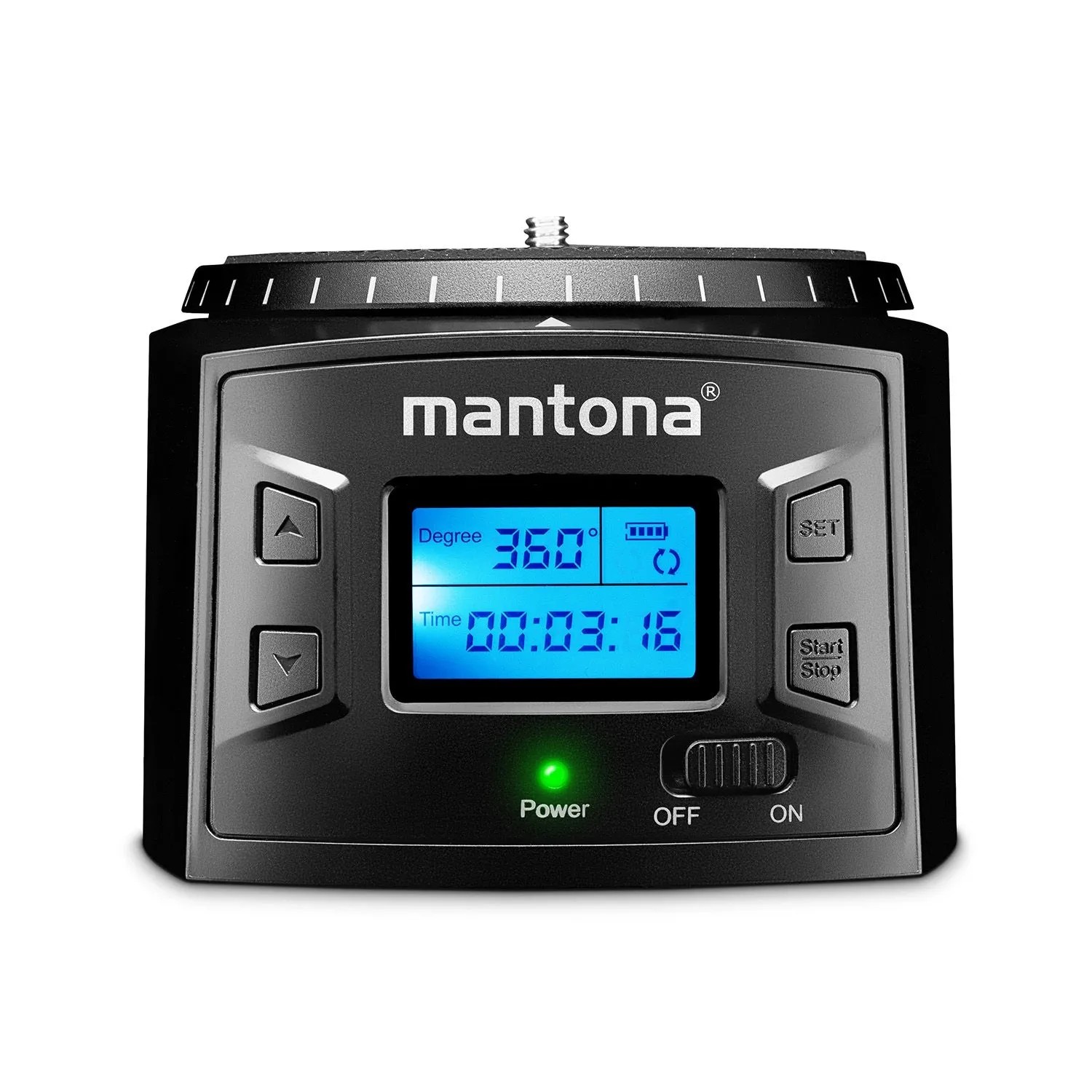 Mantona Elektrischer 360° Panoramakopf Schwenkkopf Stativkopf Panorama Kamera