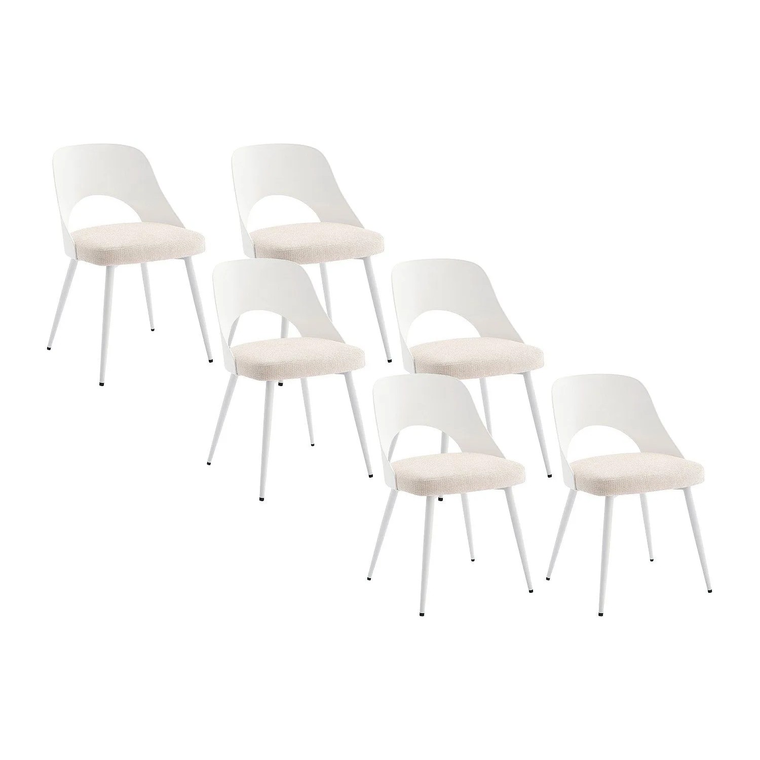 Vente-unique Stuhl Irelina Beige  Weiß 49.5 cm
