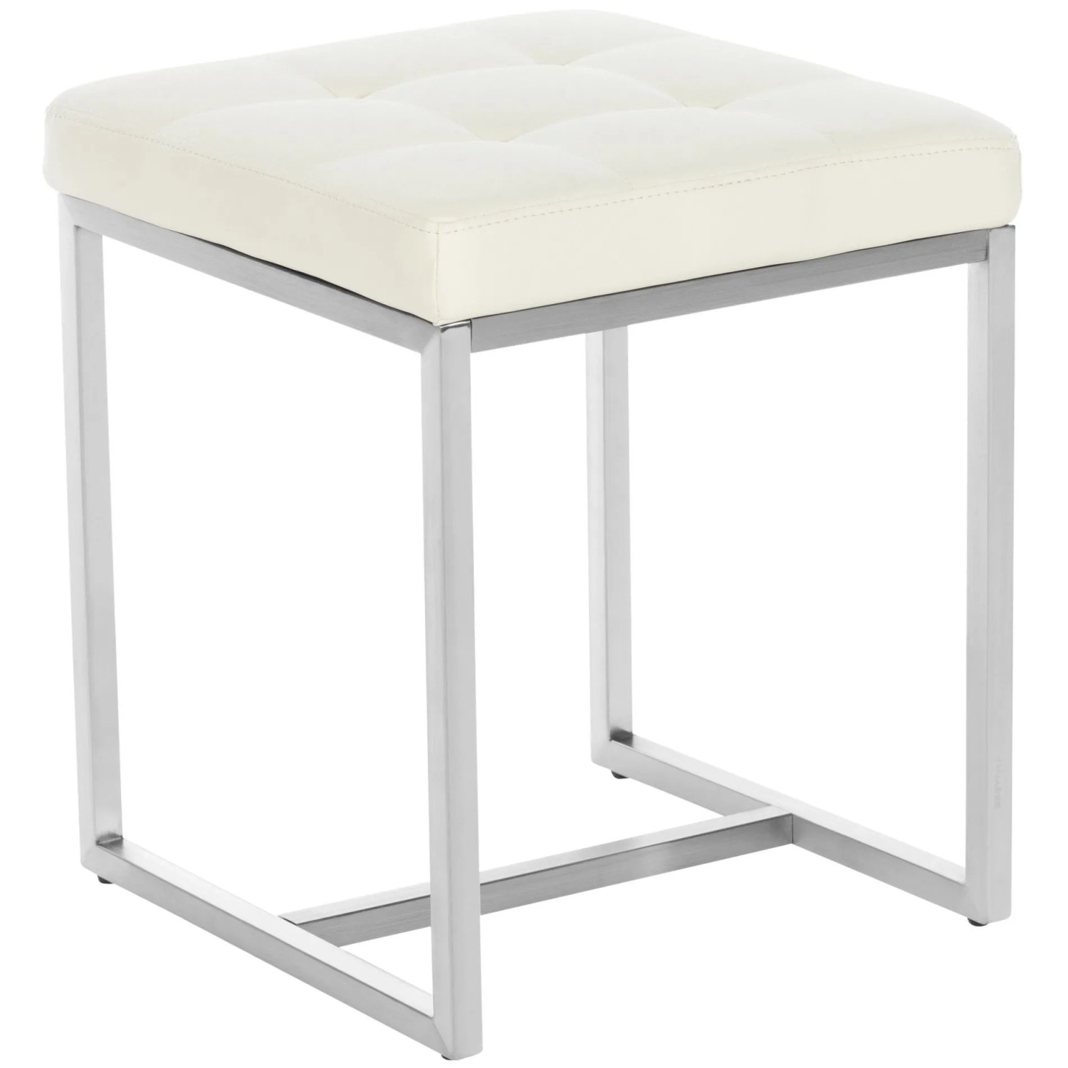 DELUKE Sitzhocker VELAN Kunstleder Creme 40x40x48cm Hocker Schlafzimmer Polsterhocker Wohnzimmer Sitzbank Esszimmer
