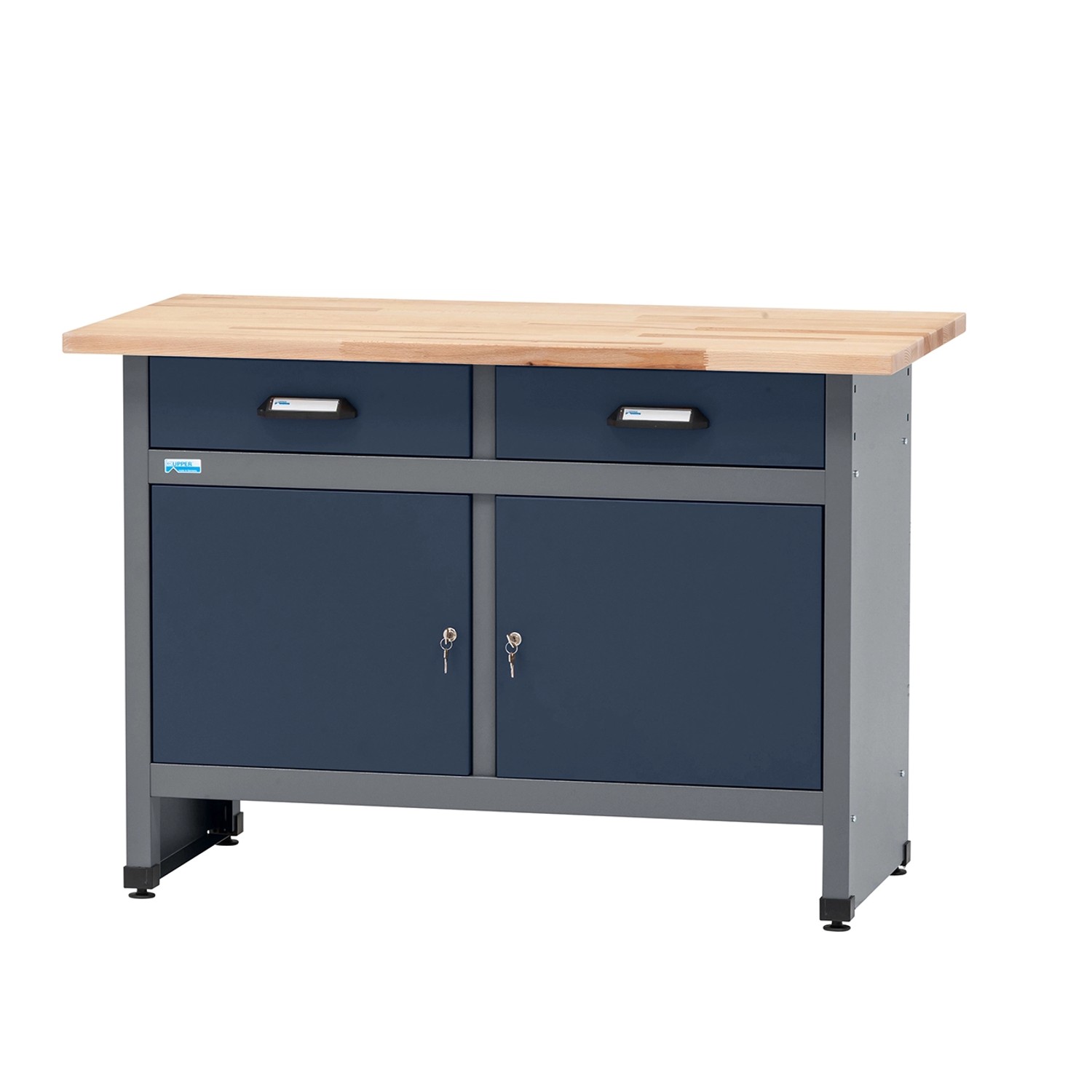 Küpper Werkbank m. 2 Türen & 2 Schubladen 84 x 120 x 60 cm Dunkelblau günstig online kaufen