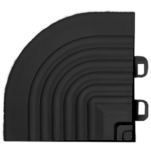 Schwarzes Florco Eckteil aus Kunststoff für 30x30 cm Klickfliesen, 4er-Pack.