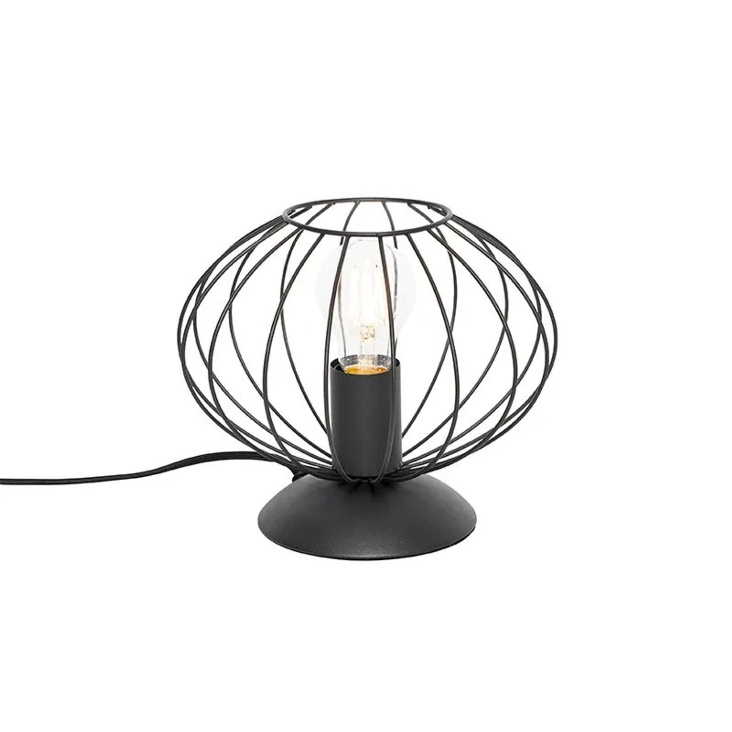 QAZQA Industrielle Tischlampe Schwarz Margarita