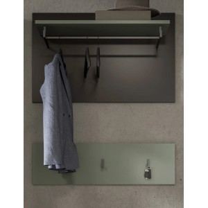 Inn.Furn Garderobenpaneel Set in Salbei und Grau 80 cm Cooper